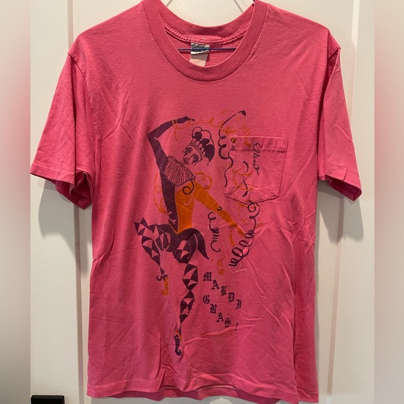 Vintage 1987 Mobile Mardi Gras Tee sz LG Single Stitch - Picture 1 of 1